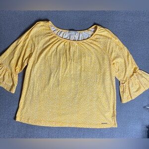 Michael Kors 3/4 Bell Sleeve Yellow Blouse